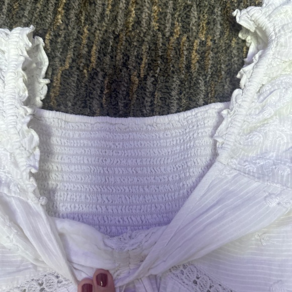 White Loveshackfancy Puff Sleeve Prezia Top - Picture 2 of 3